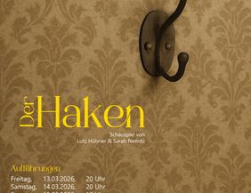 Auf dem Bild ist ein Kleiderhaken, welcher symbolisch für den Titel unseres Theaterstückes 'Der Haken' von Lutz Hübner und Sarah Nemitz steht.